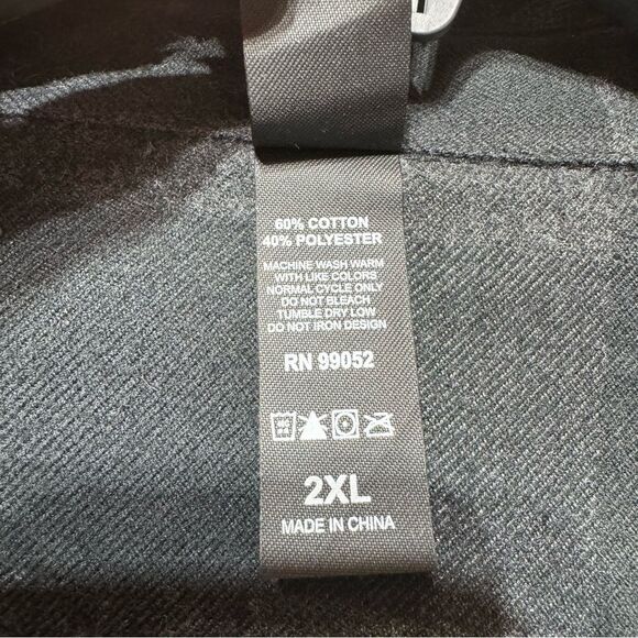 Independent Trading Co.- Black/Gray Checkered Button Down Phoenix Flannel- 2XL - Picture 5 of 8